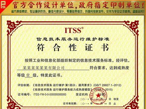 信息技术服务运行维护标准符合性证书模板（计算机软件开发）